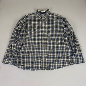 Bay Area‎ Traders Flannel Shirt Men's XL Blue Green Plaid Long Button Up Cotton